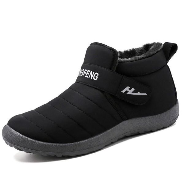 boots women keep warm snow couple winter ankle shoes waterproof outdoor woman sneakers, Black